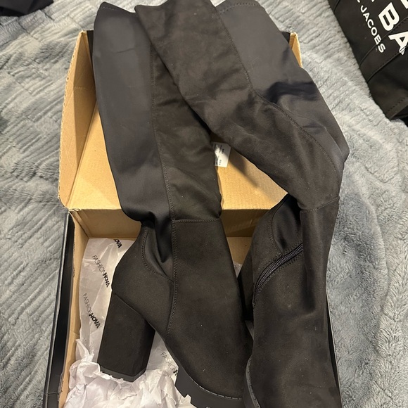 Fashion Nova Black Over-the-Knee Boots - Picture 8 of 9
